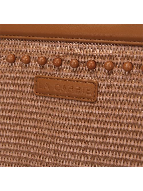 malibu big shopper rafia + synthetic cuoio La carrie | 141M-HB-571-RAE/CUOCUOIO